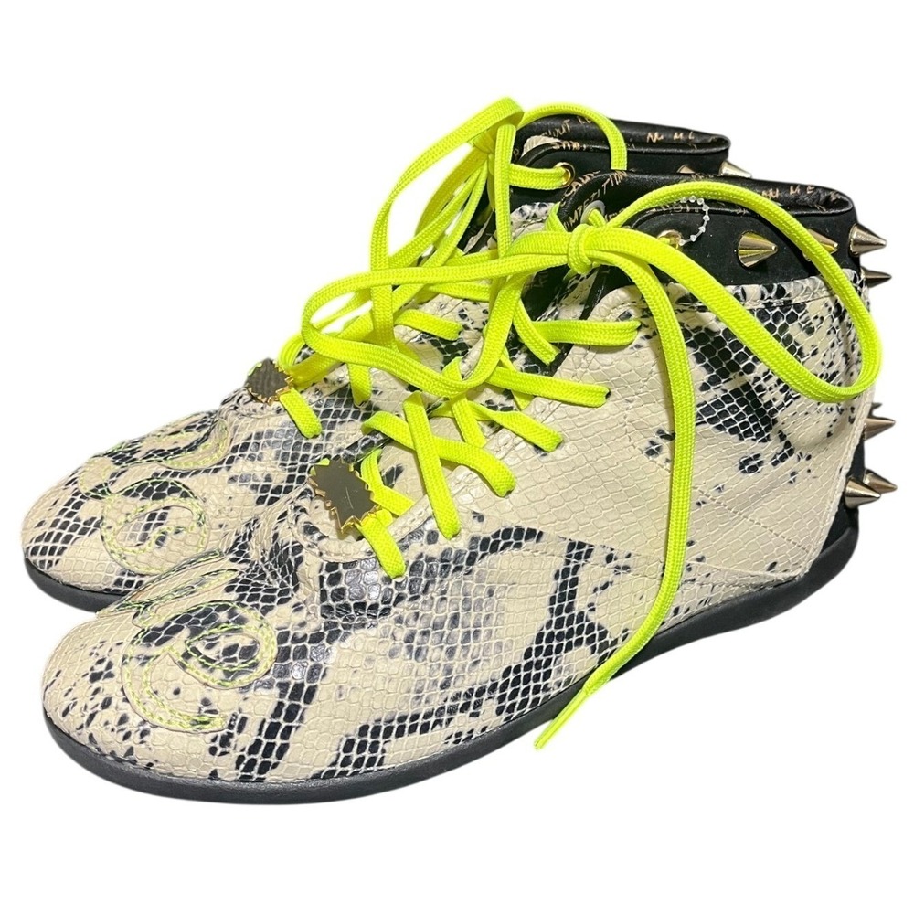 Reebok Melody Ehsani High Top Sneakers Womens 9 Snakeskin‎ Spiked Neon Sample